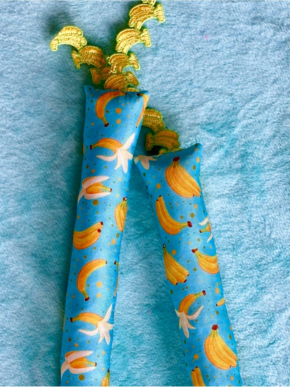Blue Banana Print Catnip Kick Toys Cat Nip Kicker kitten enrichment toy tassel